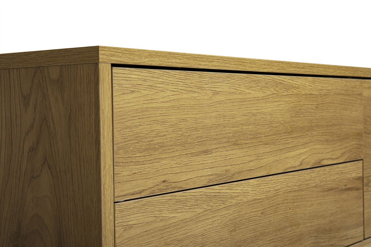 Meuble TV mural finition bois clair ch�ne L120 cm FLEXO