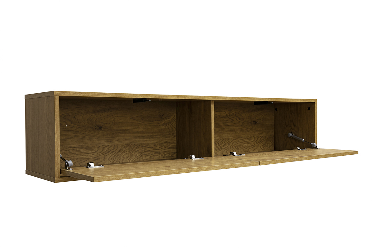 Meuble TV mural finition bois clair ch�ne L140 cm FLEXO