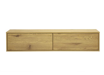 Meuble TV mural finition bois clair ch&ecirc;ne L140 cm FLEXO