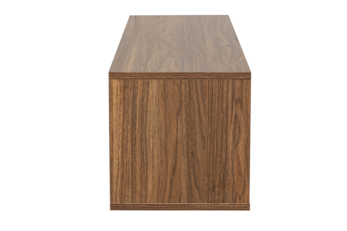 Meuble TV mural finition bois fonc� noyer L120 cm FLEXO