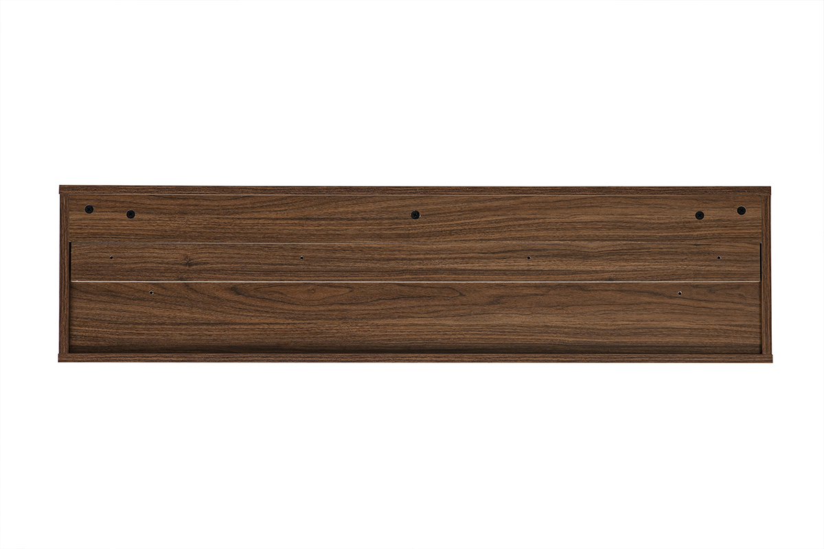 Meuble TV mural finition bois fonc� noyer L120 cm FLEXO