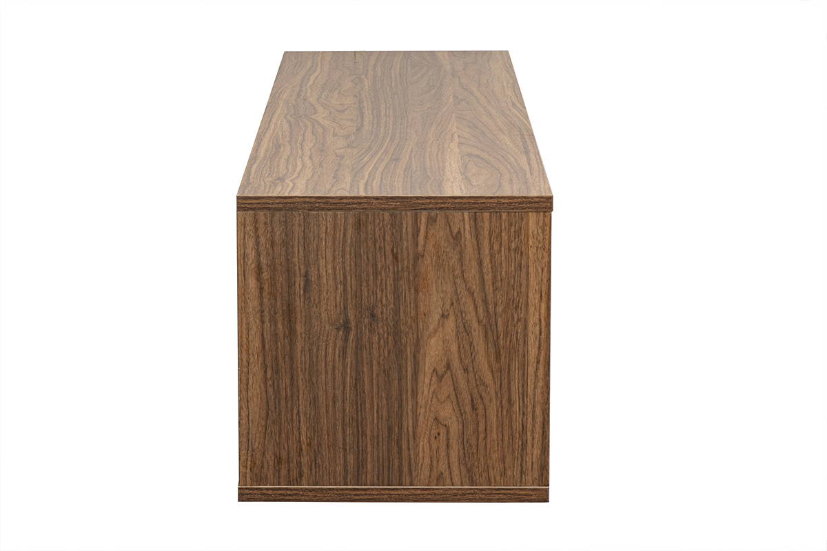 Meuble TV mural finition bois fonc� noyer L120 cm FLEXO