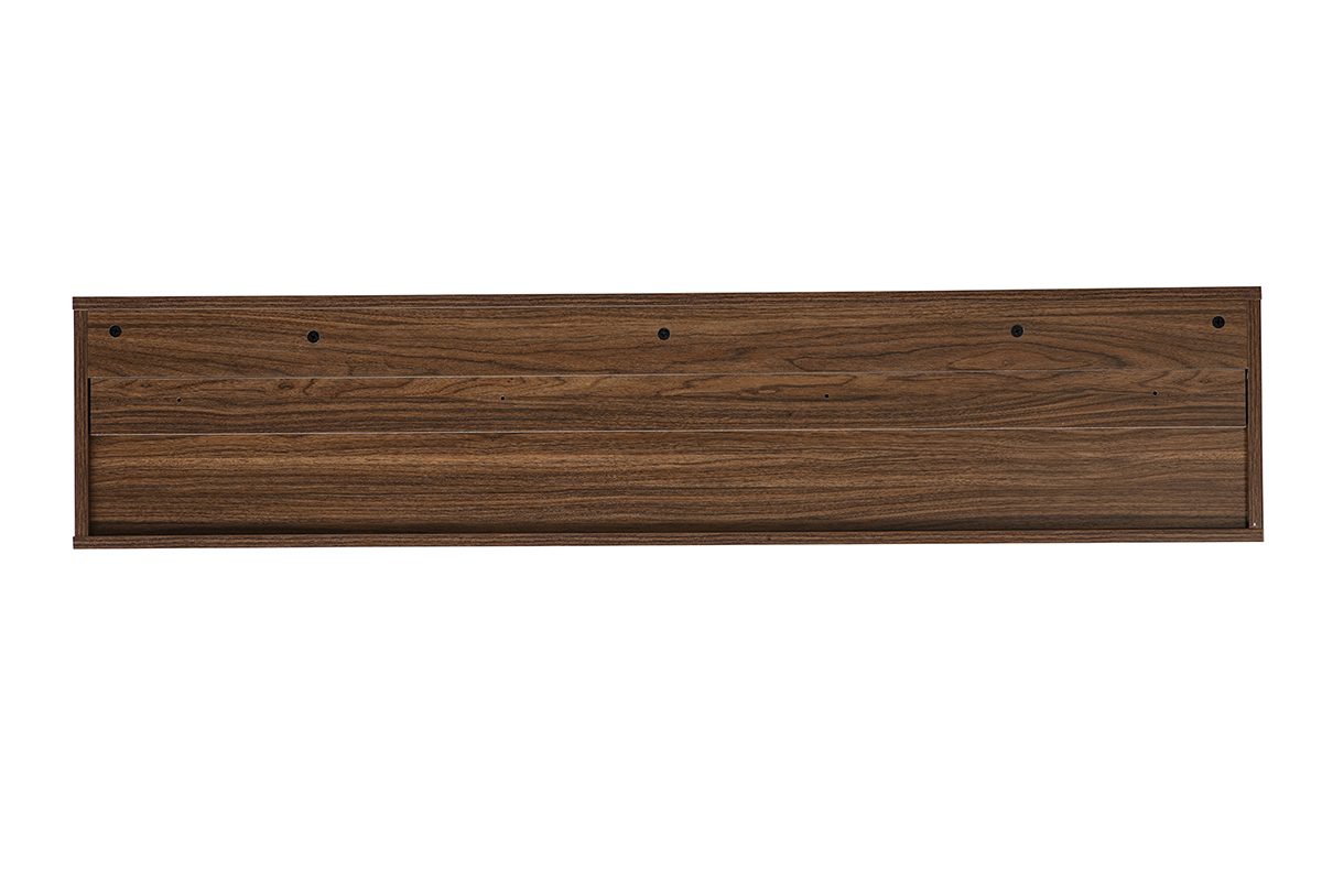 Meuble TV mural finition bois fonc� noyer L140 cm FLEXO