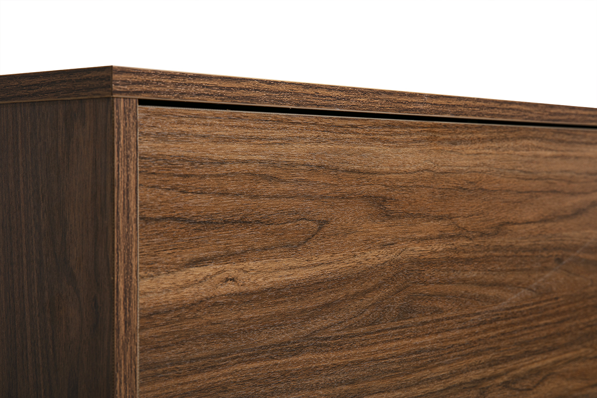 Meuble TV mural finition bois fonc� noyer L140 cm FLEXO