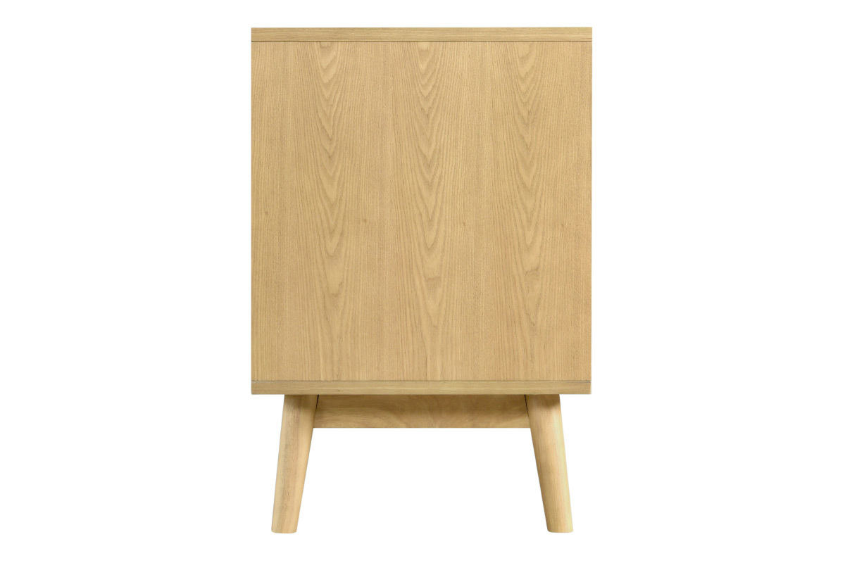 Meuble TV scandinave bois clair et blanc 1 tiroir TALIA