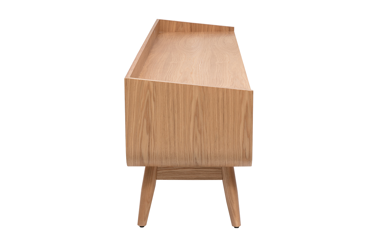 Meuble TV scandinave bois clair fr�ne L200 cm HALLEN