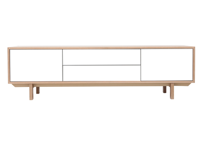 Meuble TV scandinave bois et blanc 180cm SID