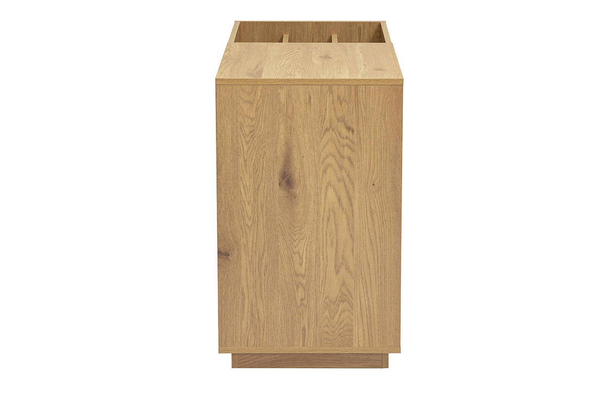 Meuble vinyle finition bois clair ch�ne et cannage rotin L95 cm ALICANTE
