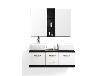 Meubles de salle de bain : double vasque, meuble sous vasque et miroirs DOHAN - Meubles de salle de bain : double vasque, meuble sous vasque et miroirs DOHAN