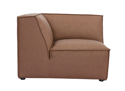 Module d'angle central pour canapé en cuir marron SPLIT