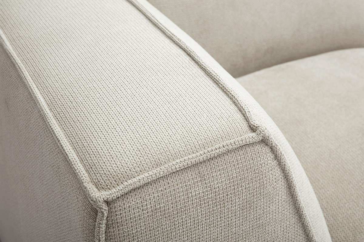 Module d'angle central pour canap� en tissu chenille beige SPLIT