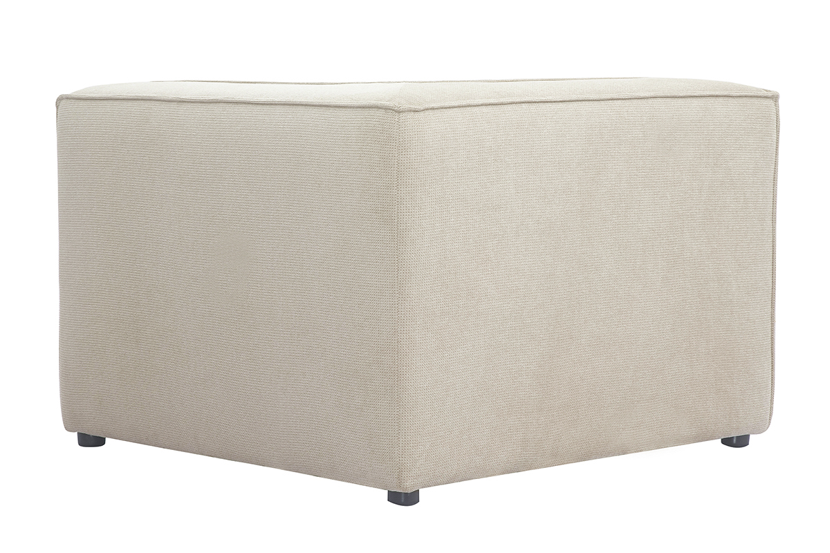 Module d'angle central pour canap en tissu effet velours textur beige SPLIT