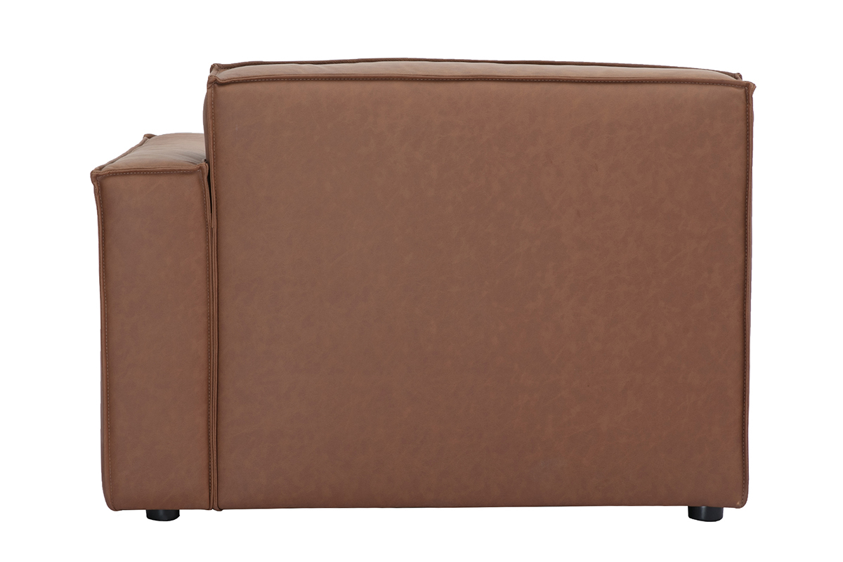 Module d'angle droit pour canap en cuir marron SPLIT