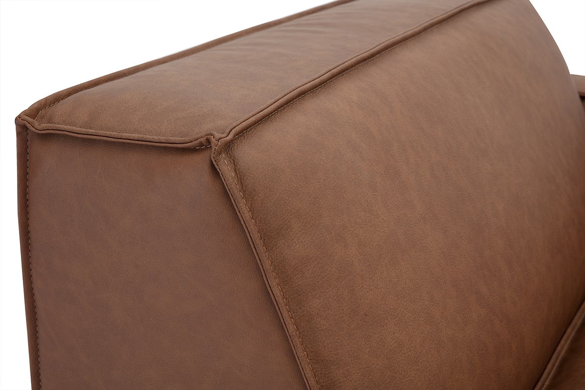 Module d'angle droit pour canap en cuir marron SPLIT