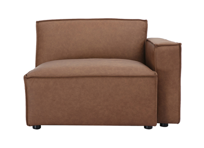 Module d'angle droit pour canapé en cuir marron SPLIT