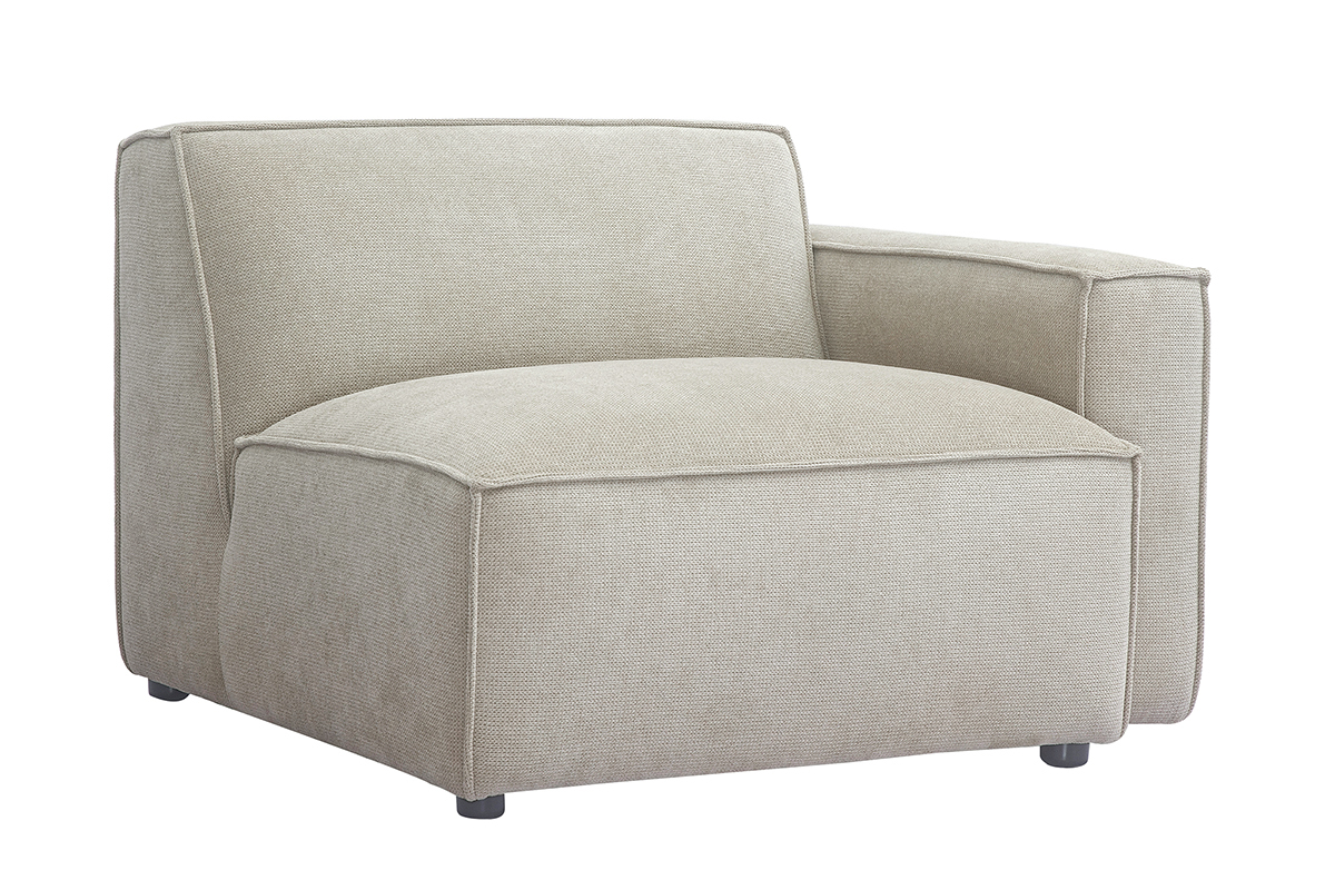 Module d'angle droit pour canap� en tissu chenille beige SPLIT