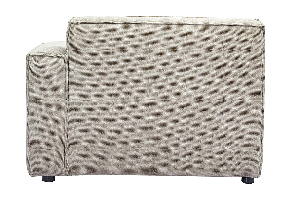 Module d'angle droit pour canap en tissu effet velours textur beige SPLIT