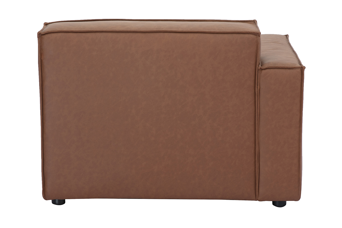 Module d'angle gauche pour canap en cuir marron SPLIT