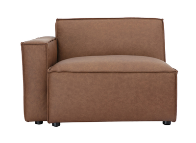 Module d'angle gauche pour canapé en cuir marron SPLIT
