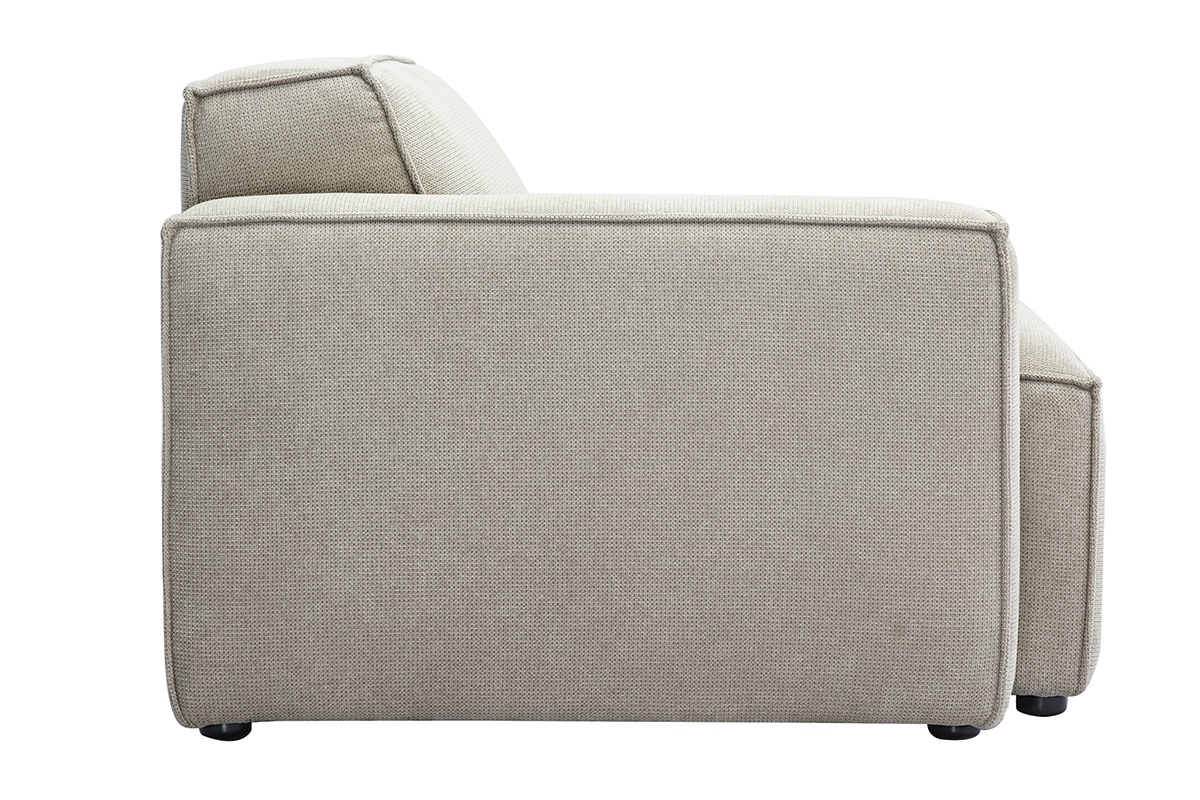 Module d'angle gauche pour canap� en tissu chenille beige SPLIT