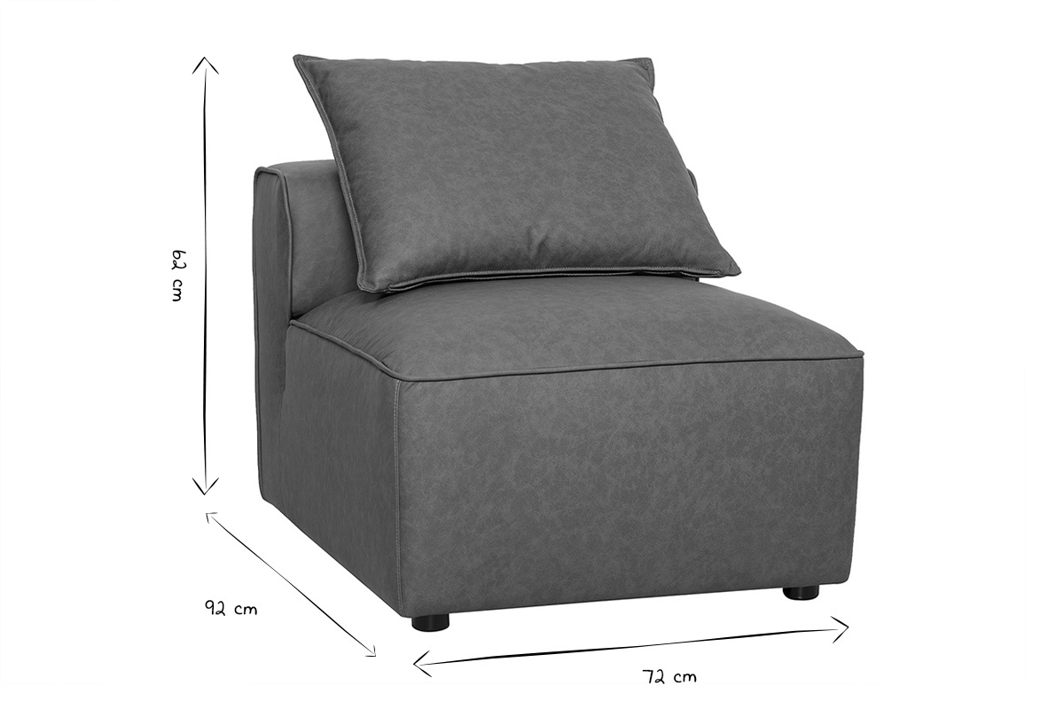 Module droit pour canap� en cuir marron FERGUS