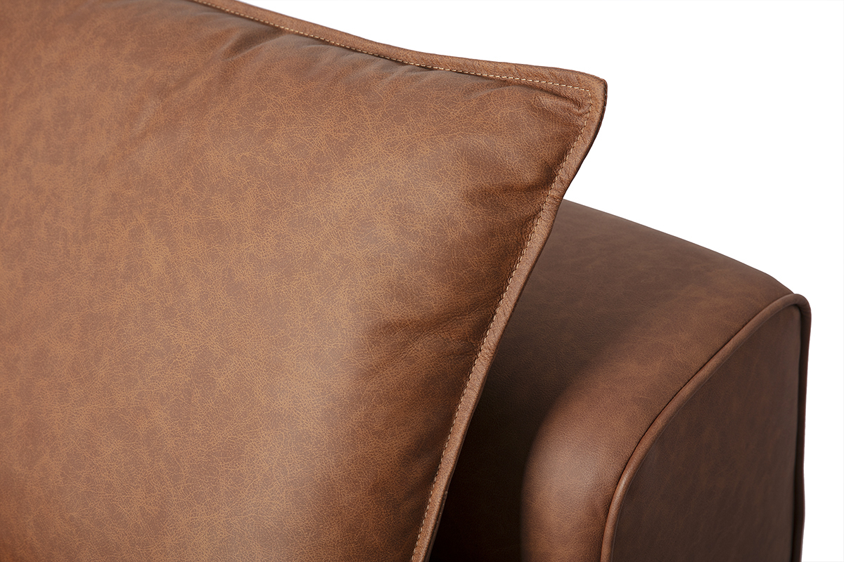 Module droit pour canap� en cuir marron FERGUS