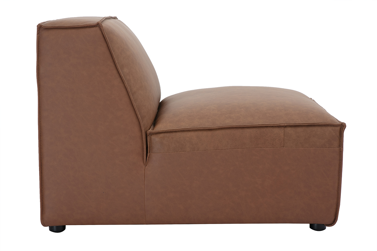 Module droit pour canap en cuir marron SPLIT