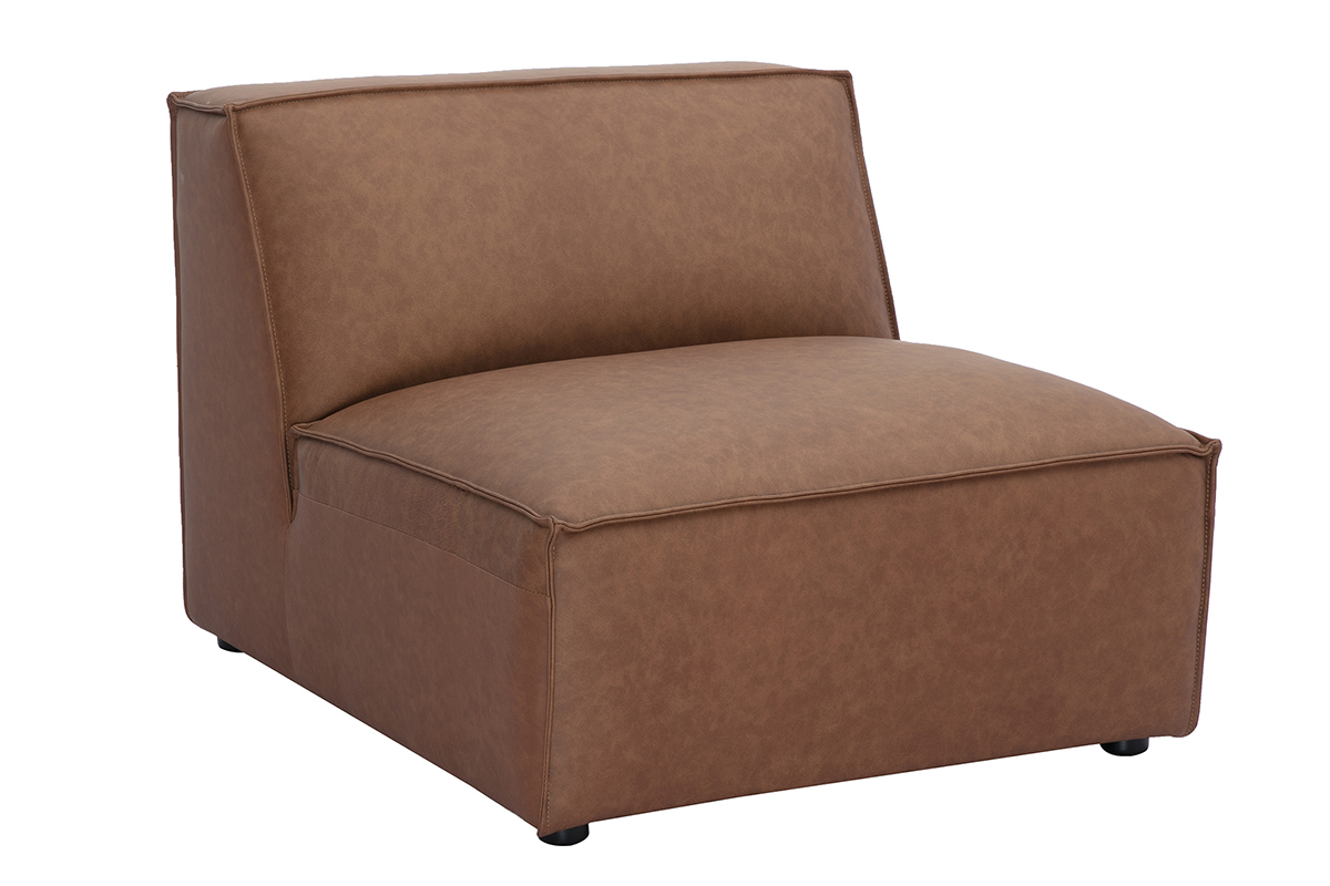 Module droit pour canap en cuir marron SPLIT