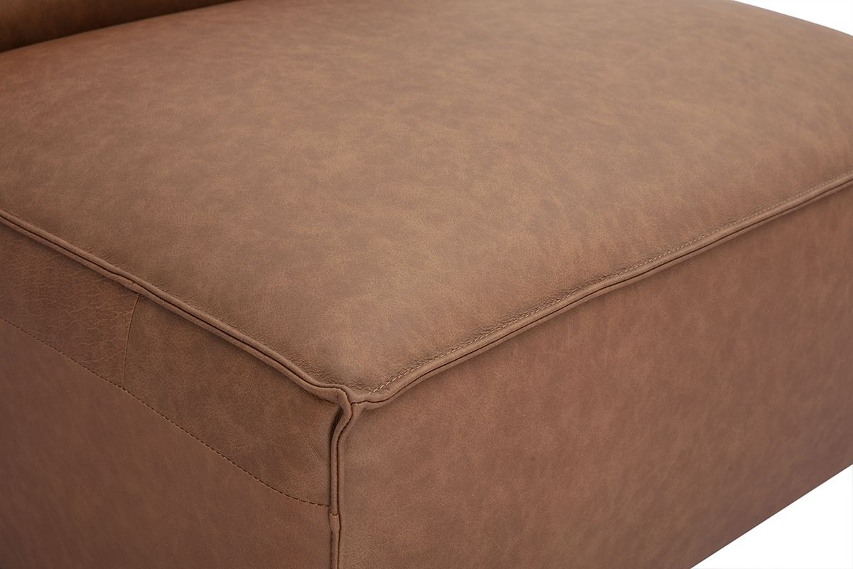 Module droit pour canap en cuir marron SPLIT