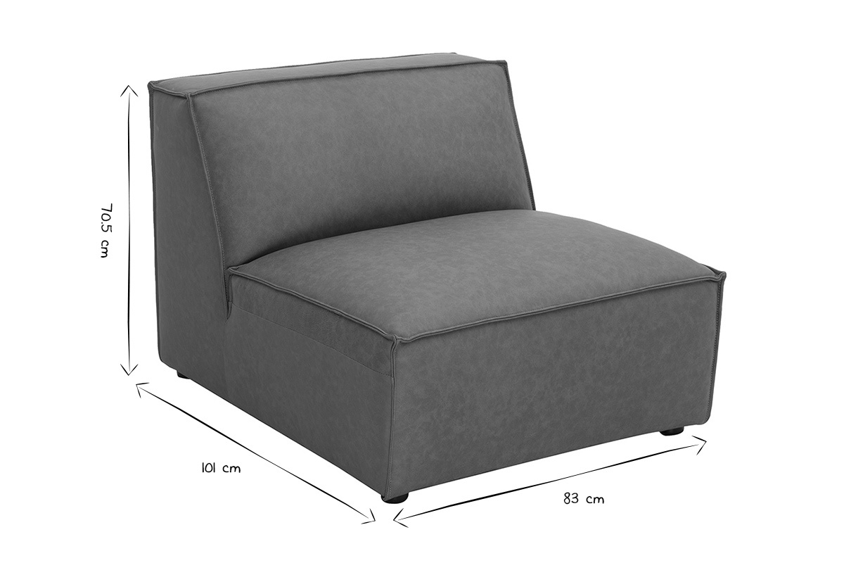 Module droit pour canap en cuir marron SPLIT
