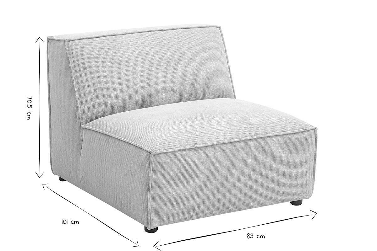 Module droit pour canap� en tissu chenille beige SPLIT