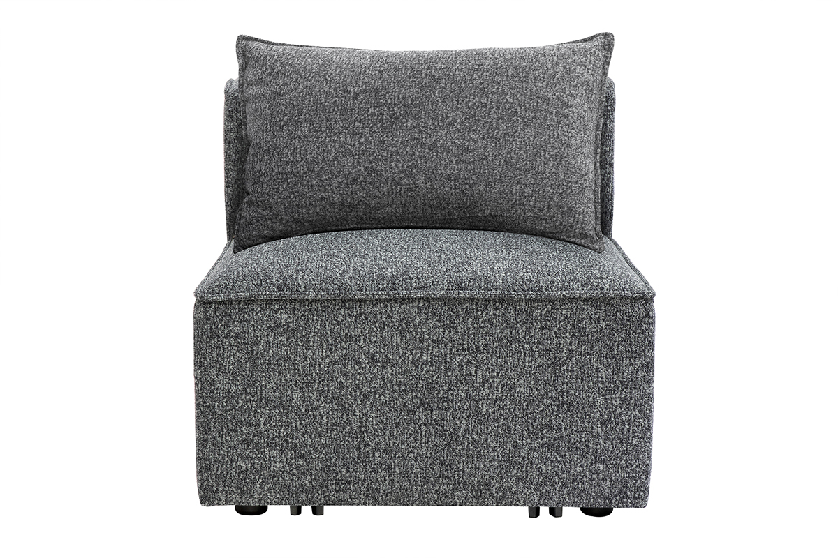 Module droit pour canap en tissu chin gris fonc KERRY