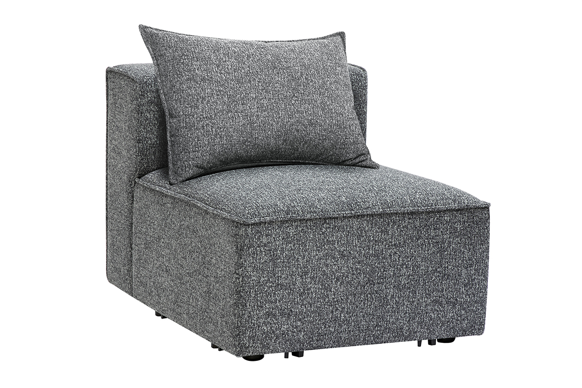 Module droit pour canap en tissu chin gris fonc KERRY