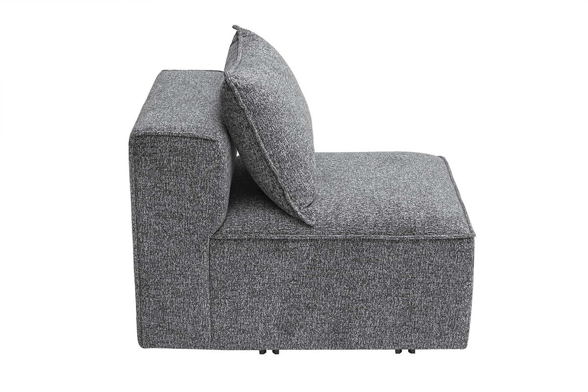 Module droit pour canap en tissu chin gris fonc KERRY
