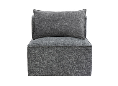 Module droit pour canapé en tissu chiné gris foncé KERRY