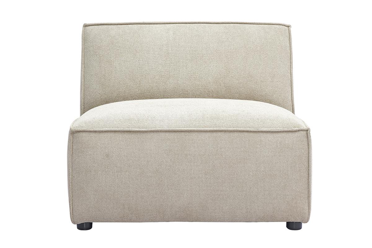 Module droit pour canap en tissu effet velours textur beige SPLIT