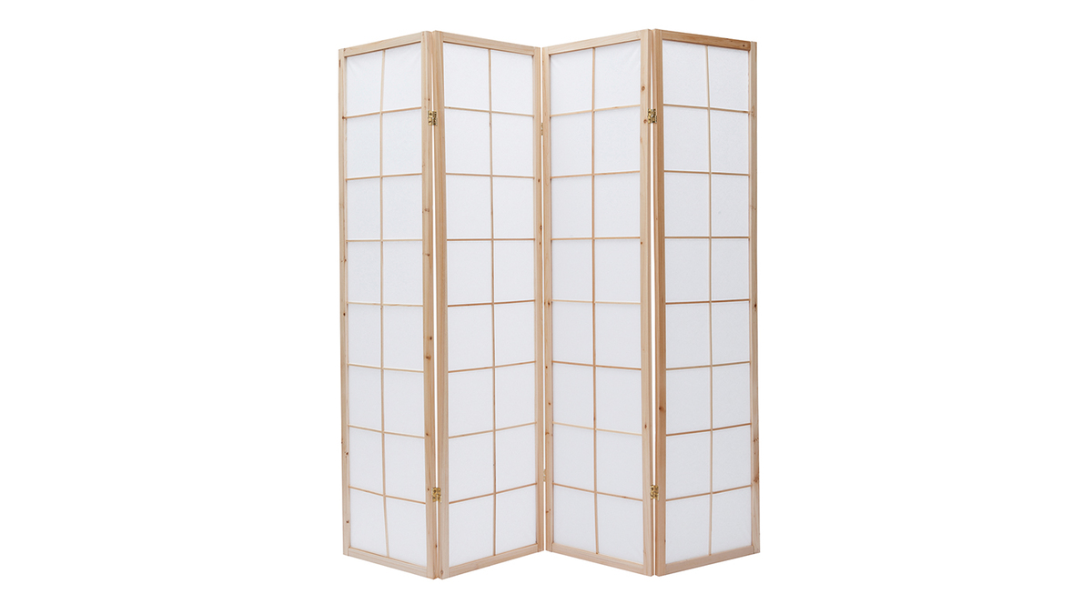 Paravent japonais en bois et papier de riz L176 cm IKUYO