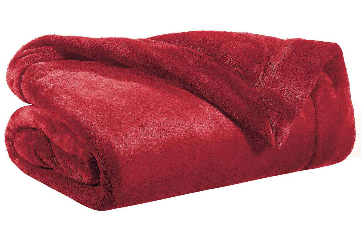 Plaid en polyester rouge 150 x 200 cm FERO