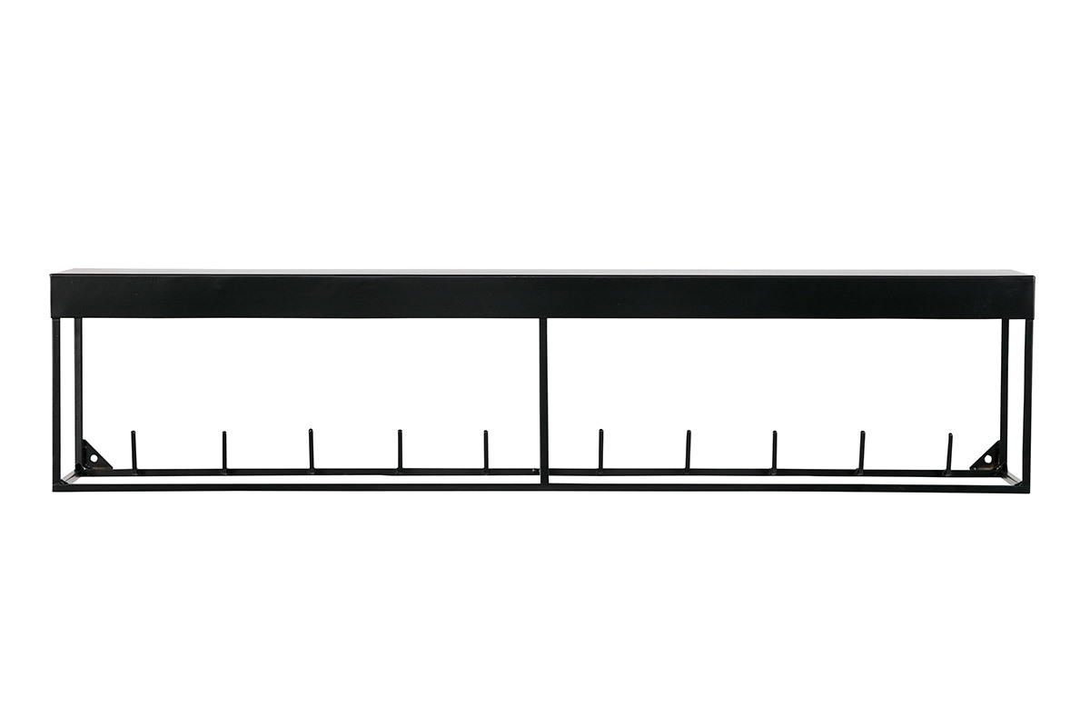 Porte-manteau mural m�tal noir 90cm PEG