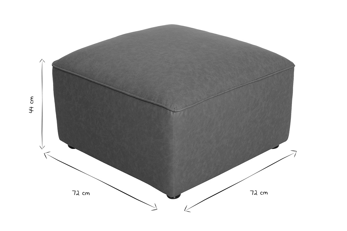 Pouf repose pieds en cuir marron FERGUS