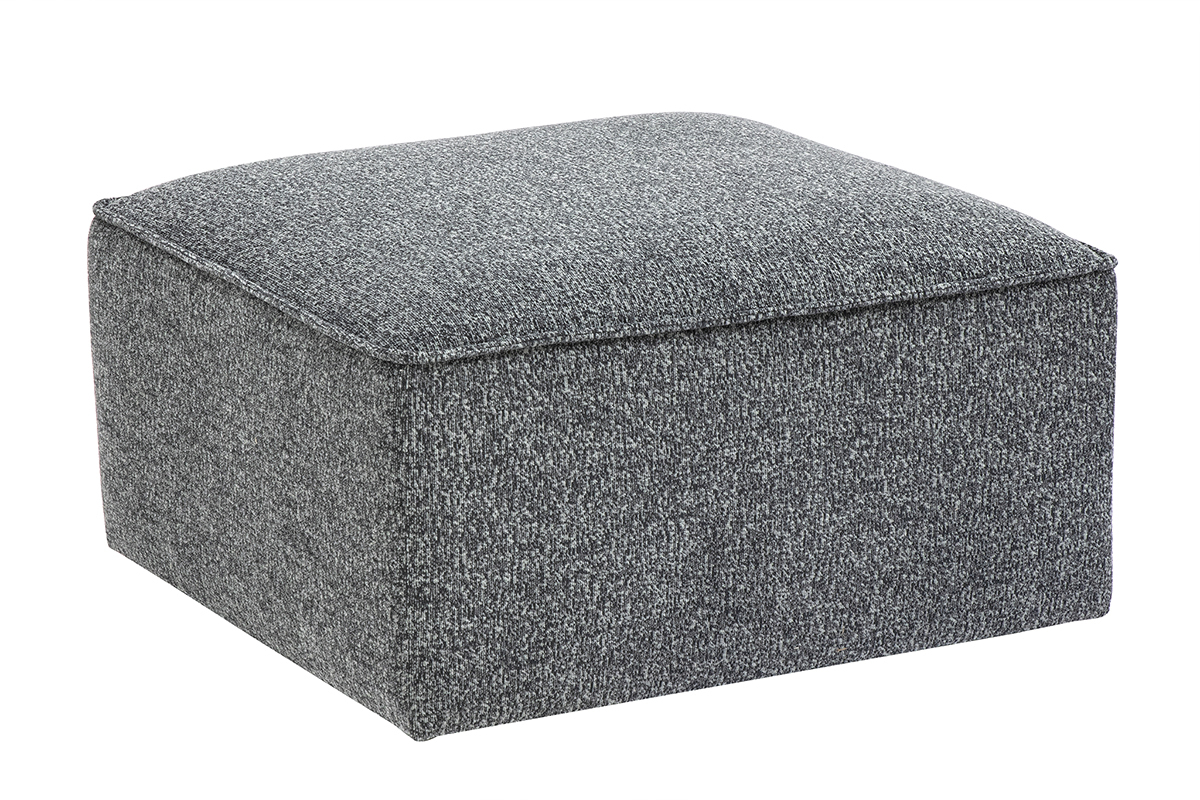 Pouf repose pieds en tissu chin gris fonc KERRY