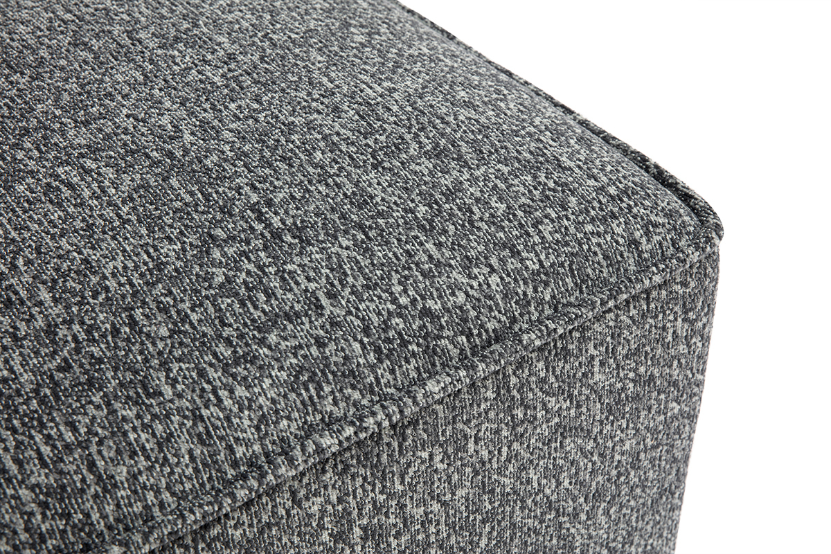 Pouf repose pieds en tissu chin gris fonc KERRY