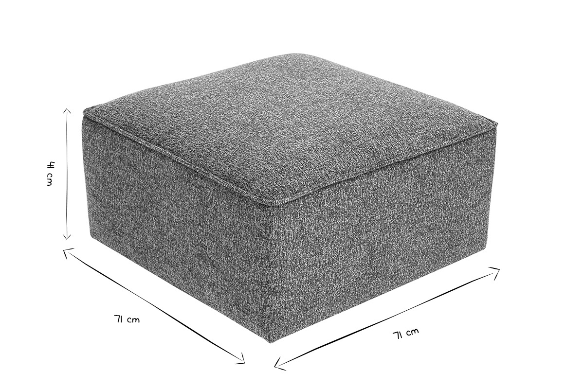 Pouf repose pieds en tissu chin gris fonc KERRY