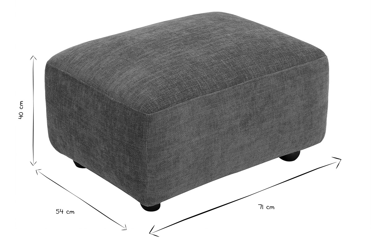 Pouf repose pieds en tissu effet velours textur� terre br�l�e JOYA