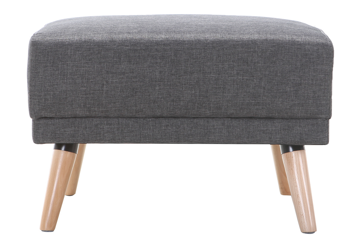 Pouf / repose pieds tissu gris fonc ULLA