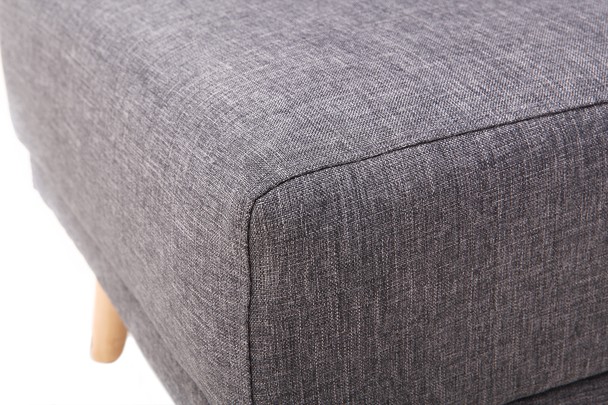 Pouf / repose pieds tissu gris fonc ULLA