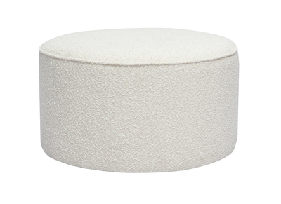 Pouf rond en tissu effet laine bouclée blanc D70 cm PAUL
