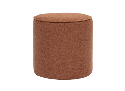 Pouf rond en tissu effet velours textur&eacute; terre br&ucirc;l&eacute;e D40 cm PAUL