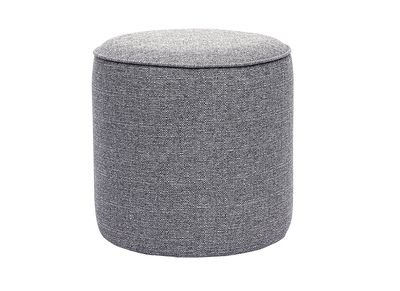 Pouf rond en tissu gris clair D40 cm PAUL
