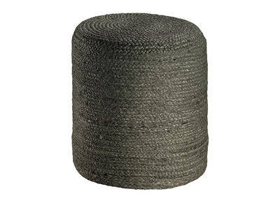 Pouf rond jute gris GUNNY - Pouf rond jute gris GUNNY